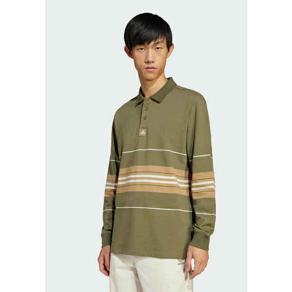 アディダスオリジナルス メンズ Tシャツ トップス STRIPED - Long sleeved top - olive strata