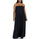 24セブンコンフォート レディース ワンピース トップス Plus Size Strapless Maxi Dress with Pockets Black