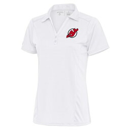 アンティグア レディース ポロシャツ トップス New Jersey Devils Antigua Women's Team Logo Tribute Polo White