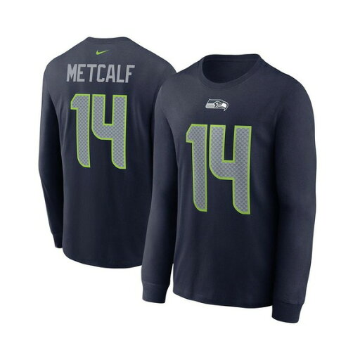 ナイキ メンズ シャツ トップス Men's DK Metcalf Navy Seattle Seahawks Player Name Number Long Sleeve T-shirt Navy ナイキ メンズ シャツ トップス Men's DK Metcalf Navy Seattle Seahawks Player Name Number Long Sleeve T-shirt Navy