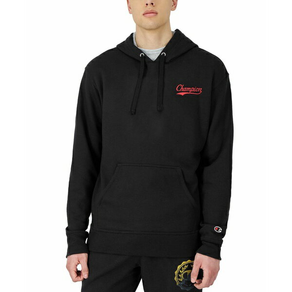 チャンピオン メンズ パーカー・スウェットシャツ アウター Men's Powerblend Graphic Hoodie Black