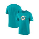 ナイキ メンズ シャツ トップス Men's Aqua Miami Dolphins Legend Logo Performance T-shirt Aqua