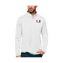 アンティグア メンズ パーカー・スウェットシャツ アウター Men's White Miami Hurricanes Tribute Quarter-Zip Top White(4)