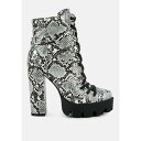 ロンンドンラグ レディース ブーツ シューズ Palmetto Snake Skin Ankle Boots Black