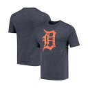 ファナティクス メンズ シャツ トップス Men's Navy Detroit Tigers Weathered Official Logo Tri-Blend T-shirt Navy(4)