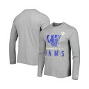ニューエラ メンズ シャツ トップス Men's Heathered Gray Los Angeles Rams Combine Authentic Red Zone Long Sleeve T-shirt Heathered Gray(4)