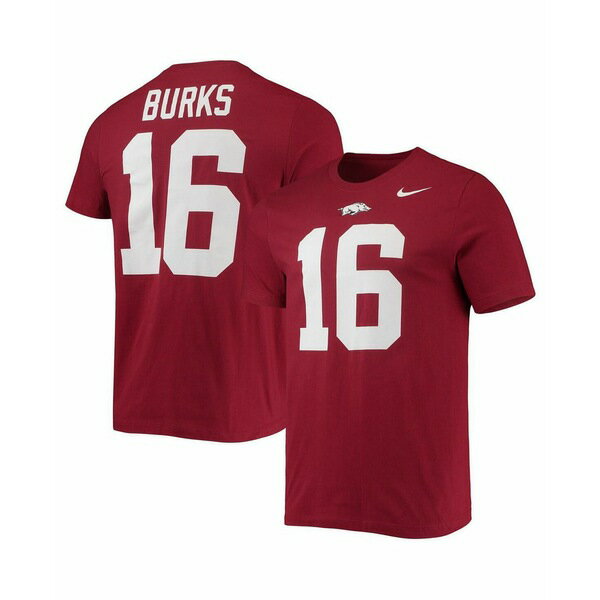 ナイキ メンズ シャツ トップス Men's Treylon Burks Cardinal Arkansas Razorbacks 2022 NFL Draft Name and Number T-shirt Cardinal