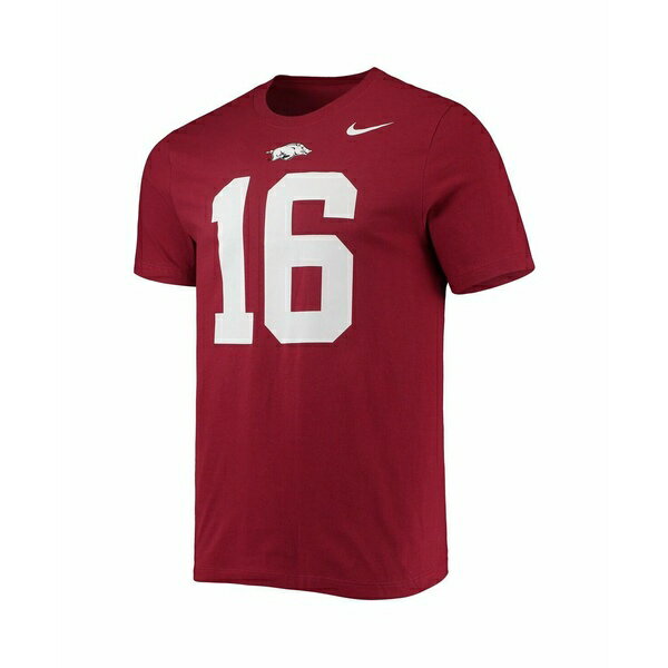 ナイキ メンズ シャツ トップス Men's Treylon Burks Cardinal Arkansas Razorbacks 2022 NFL Draft Name and Number T-shirt Cardinal