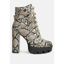 ロンンドンラグ レディース ブーツ シューズ Palmetto Snake Skin Ankle Boots Tan