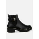 ロンンドンラグ レディース ブーツ シューズ Antorin Chunky Buckle Detail Ankle Boots Black
