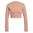 【送料無料】 アディダスオリジナルス レディース カットソー トップス Crop Ls Tee Ld99 Ambient Blush