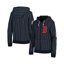 ニューエラ レディース カットソー トップス Women's Navy Boston Red Sox Pinstripe Tri-Blend Full-Zip Jacket Navy