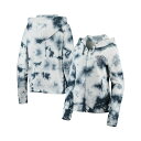 ニューエラ レディース カットソー トップス Women's Navy New York Yankees Tie-Dye Fleece Full-Zip Hoo...