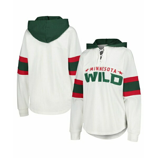 カールバンクス レディース Tシャツ トップス Women's White, Green Minnesota Wild Goal Zone Long Sl..