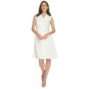 カルバンクライン レディース ワンピース トップス Women's Faux-Wrap Coat Dress White