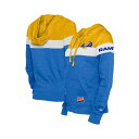 ニューエラ レディース カットソー トップス Women's Royal, Gold Los Angeles Rams Throwback Colorblock...