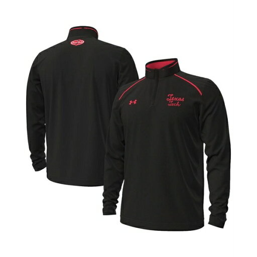 アンダーアーマー メンズ パーカー・スウェットシャツ アウター Men's Black Texas Tech Red Raiders Throwback Cursive Quarter-Zip Pullover Sweatshirt Black アンダーアーマー メンズ パーカー・スウェットシャツ アウター Men's Black Texas Tech Red Raiders Throwback Cursive Quarter-Zip Pullover Sweatshirt Black