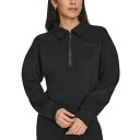 カルバンクライン レディース カットソー トップス Performance Women's Logo Half-Zip Sweatshirt Black