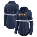 ナイキ レディース カットソー トップス Women's Navy Milwaukee Brewers Club Lettering Fashion Pullover Performance Sweatshirt Navy(4)