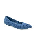 エアロソールズ レディース サンダル シューズ Women's Danielle Pointed Toe Flat Flats Blue Jean Textured Knit Fabric