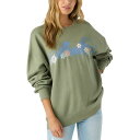 オニール レディース カットソー トップス Juniors' Oversized Graphic Crewneck Sweatshirt Desert Sage