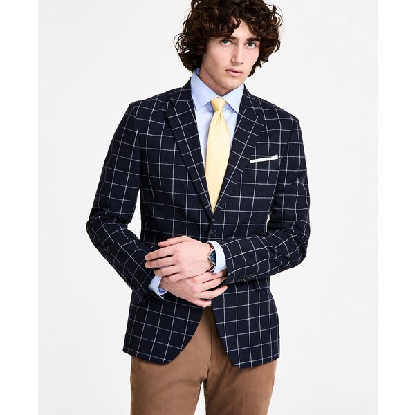 ナウティカ メンズ ジャケット&ブルゾン アウター Men's Cotton & Linen Printed Modern-Fit Sport Coat Navy