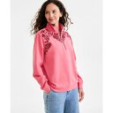 スタイルアンドコー レディース パーカー・スウェットシャツ アウター Petite Embroidered Fleece Mock-Neck Top, Excl...