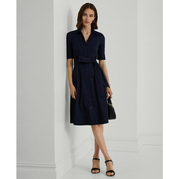 ラルフローレン レディース ワンピース トップス Cotton Shirtdress Lauren Navy