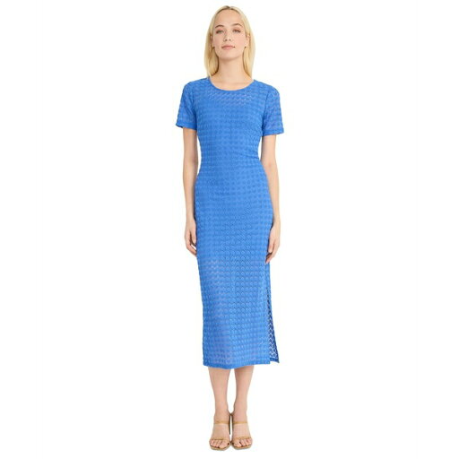 ドナモーガン レディース ワンピース トップス Women's Crochet Midi Dress Blue ドナモーガン レディース ワンピース トップス Women's Crochet Midi Dress Blue