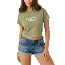 オニール レディース カットソー トップス Juniors' Archive Baby Tee Oil Green