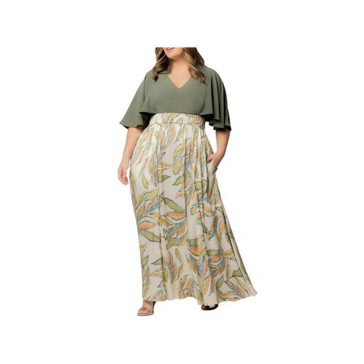 キヨナ レディース ワンピース トップス Plus Size Avisa Flowy A Line Evening Gown Light Beige 276 キヨナ レディース ワンピース トップス Plus Size Avisa Flowy A Line Evening Gown Light Beige 276