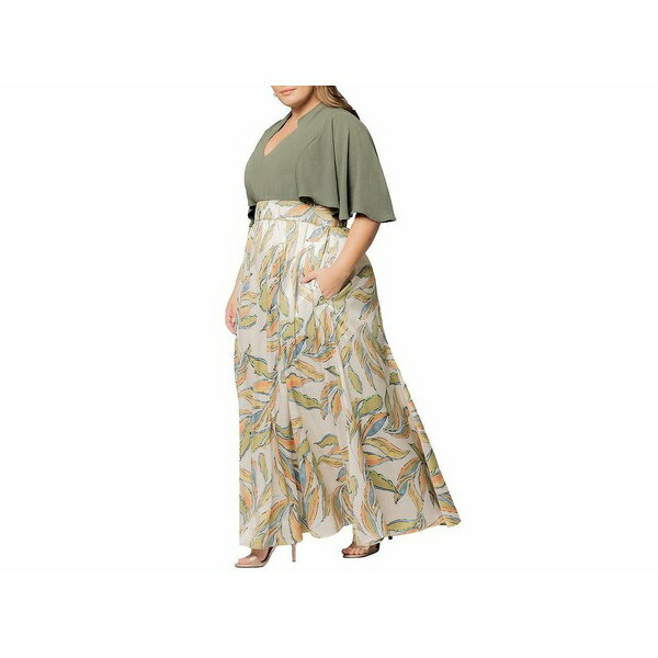 キヨナ レディース ワンピース トップス Plus Size Avisa Flowy A Line Evening Gown Light Beige 276