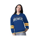 スターター レディース カットソー トップス Women's Royal Milwaukee Brewers Wild Card Oversized Pullo...