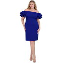 エリザジェイ レディース ワンピース トップス Plus Size Ruffled Off-The-Shoulder Sheath Dress Cobalt