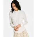 アンクライン レディース カットソー トップス Women's Collared Button-Front Shirt White Dove