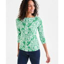 スタイルアンドコー レディース カットソー トップス Women's Printed Pima Cotton 3/4-Sleeve Top, Exclusive...