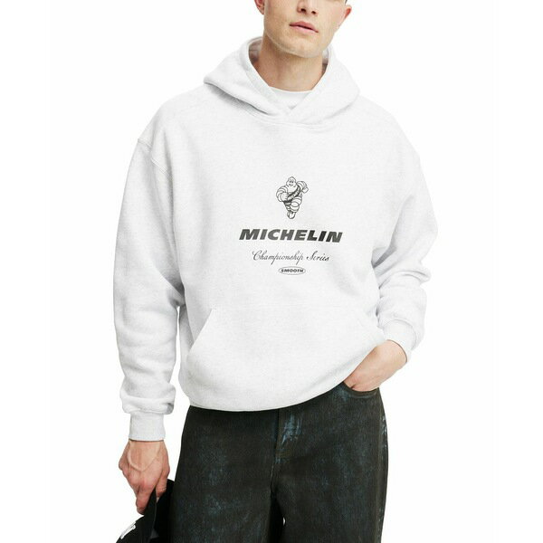 コットンオン メンズ パーカー・スウェットシャツ アウター Men's Michelin Box Fit Hoodie Athletic marle, Michelin keep rolling