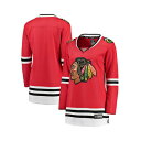 ファナティクス レディース カットソー トップス Women's Red Chicago Blackhawks Breakaway Home Jersey Re...