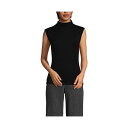 ランズエンド レディース カットソー トップス Women's Cap Sleeve Drapey Rib Fitted Funnel Neck Tank Bl...