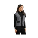 エレントレイシー レディース ニット&セーター アウター Women's Textured Sweater Vest With Contrast Trim Medium grey mix(4)