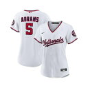 ナイキ レディース カットソー トップス Women's CJ Abrams White Washington Nationals Home Replica P...