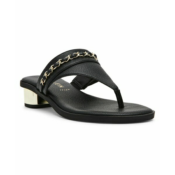アンクライン レディース サンダル シューズ Women's Taylor Block Heel Thong Chain Dress Sandals Black