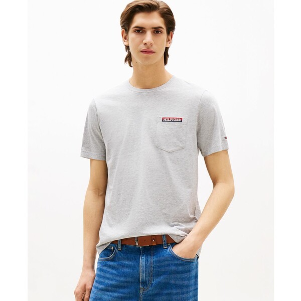 ȥߡ ҥե   ȥåץ Men's Monotype Pocket T-Shirt Light Grey Heath...