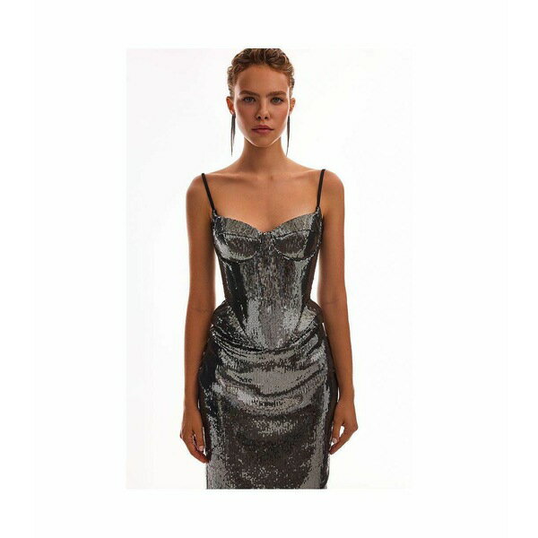 ߥ륫 ǥ åȥ ȥåץ Women's Sensational spaghetti straps sequined cor...