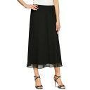アレックスイブニングス レディース ワンピース トップス Women's Chiffon Pull-On Midi Skirt Black