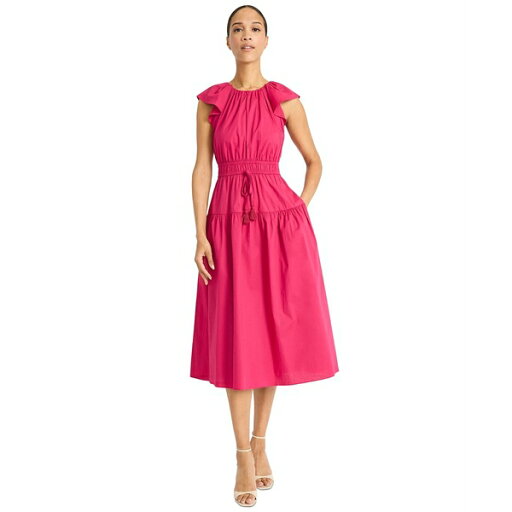 マギーロンドン レディース ワンピース トップス Women's Round-Neck Tie-Waist Midi Dress Vivacious マギーロンドン レディース ワンピース トップス Women's Round-Neck Tie-Waist Midi Dress Vivacious