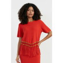 チンティアンドパーカー レディース カットソー トップス Chinti and Parker Women's Laura Whitmore Beaded Top Terracotta