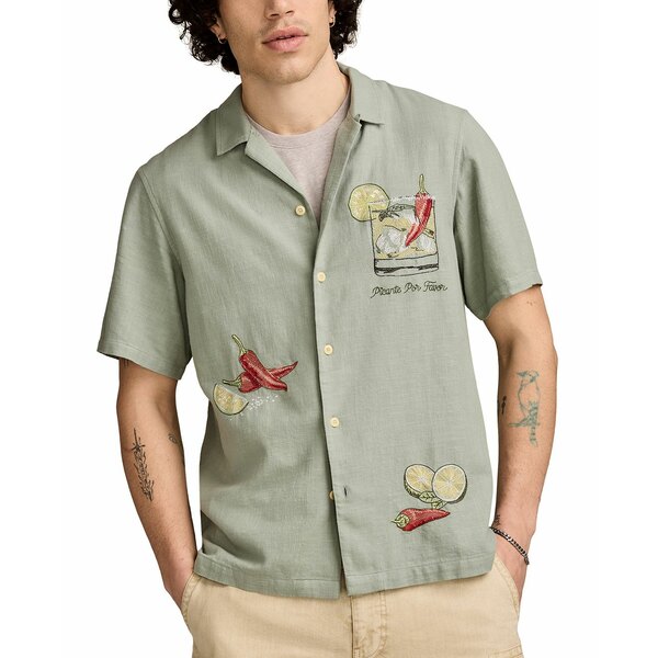 å֥   ȥåץ Men's Vice Short Sleeve Button-Front Graphic Cam...