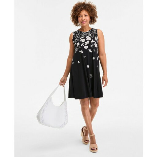 スタイルアンドコー レディース ワンピース トップス Women's Printed Sleeveless Flip-Flop Dress, Exclusively at Macy's Floral Black スタイルアンドコー レディース ワンピース トップス Women's Printed Sleeveless Flip-Flop Dress, Exclusively at Macy's Floral Black