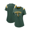 ナイキ レディース カットソー トップス Women's Green Green Bay Packers Historic Slub Fashion T-Shirt Green